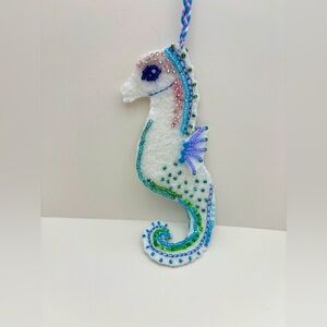 Seahorse Sparkling Hand Beaded Ornament Holiday Stocking Stuffer for Christmas